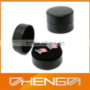 Best Sell Factory Custom Made Black Round Plastic Leather Cufflink Box (ZDS-F271) thumbnail-1