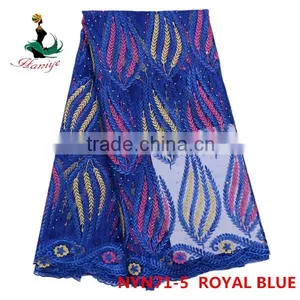 2016 Haniye African French Net Lace Embroidery Tulle Lace Fabric for Wedding and Party /NYN71 thumbnail-3