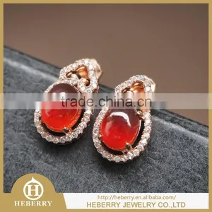 Crystal Necklace Bracelet Earring With Garnet Gemstone and 925 Silver thumbnail-1