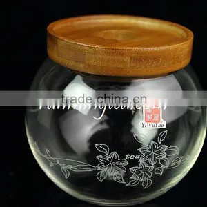 2016 Hot Sale Glass Jar With Wood Lid , Glass Spice Jar thumbnail-1