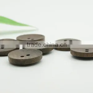2 Holes Grey Wood Buttons thumbnail-1