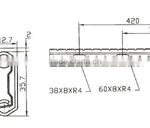 Steel Ball Bearing Slide Rail for Dining Table Dimension 1400mm 1250mm 1050mm thumbnail-2