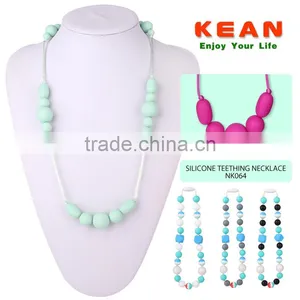 High Quality Silicone Chewable Beads Jewelry Baby Teething Necklace thumbnail-3