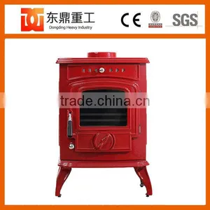 Red Colour Fireplace/Wood Fireplace With Beautiful Enamel for Selling HF332E thumbnail-1