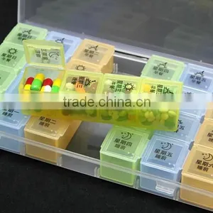 Yiwu Wholesale BPA FREE 7 Days Colorful Promotion Plastic Pill Box/capsule Storage Case/capsule Case thumbnail-3