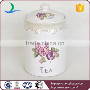 2015 Flower Decal Ceramic Food Canister Jars Wholesale thumbnail-3