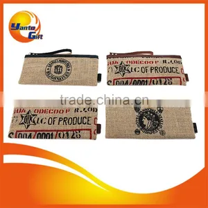 Eco Friendly Custom Handy Jute Pencil Pouch thumbnail-1