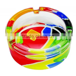High Quality Glass Ashtray With Decal on Bottom,round Glass Ashtray, Pocket Ashtray thumbnail-3