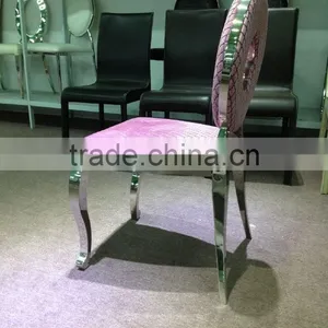 Light Pink Color Dining Chair, With Soft Cusion Dining Chair With Fabric or PU Cover thumbnail-1
