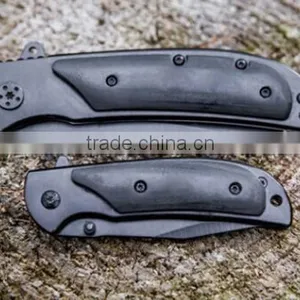 OEM Pocket Survival Camping Knife With Wooden Handle thumbnail-5