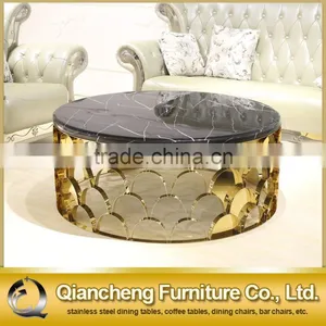 2017 New Design Black Marble Top Round Coffee Table thumbnail-4