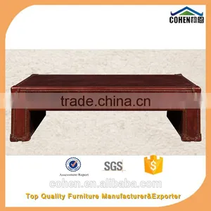 Jane European Style Cheap Living Room Furniture Design Center Table Trunk With Genuine Leather Covered thumbnail-2