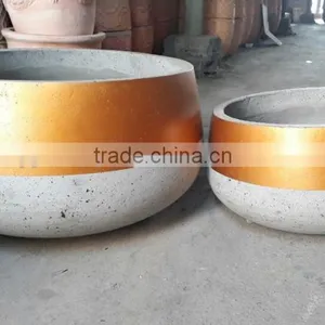 [Ecova Shop] Light Concrete Pots, Washed Cement Planters thumbnail-1