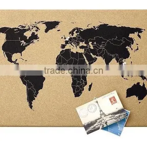Cork World Map With Black Printing thumbnail-1
