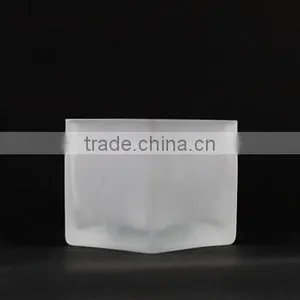 Tealight Frosted Glass Cup/Jar Half Clear Votive Candle Holder/Candlestick thumbnail-3