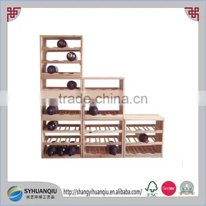 Wood Material Stackable Wooden Wine Display Rack thumbnail-2