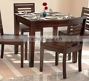 Mahogany Color Wooden Dining Table Set thumbnail-1