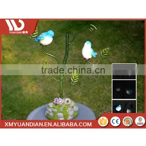 Art Work Resin Craft Two Birds Metal Tree Garden Solar Motion Sensor Light thumbnail-3