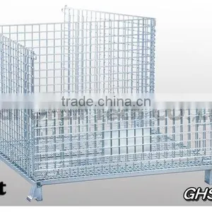 Service Supplies Folding Stackable Container Wire Mesh Basket Warehouse Cage thumbnail-5