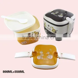 Double Layers Portable Square Plastic Lunch Box thumbnail-2