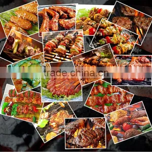 Stainless Steel Metal Wooden Handle Food Grade Rotating BBQ Skewer thumbnail-6