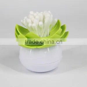 Lotus Shape Round Plastic Toothpick Box thumbnail-2