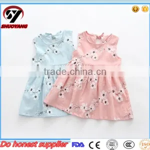 Fashion Girls Linen Kids Sleeveless Lace Boutique Dress thumbnail-1