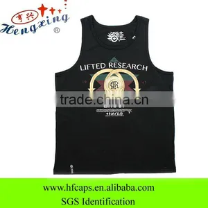 Custom Design Cotton Wholesale Black Printing Bulk Tank Top thumbnail-1