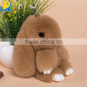 Wholesale Real Mink Fur Keychain Soft Lovely Rabbit Keychain thumbnail-3