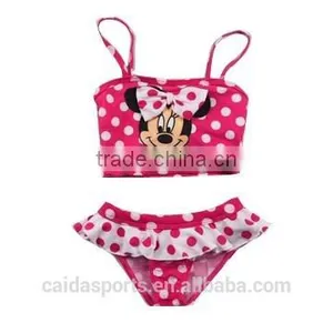 Pink Baby Girl Swim Suit With Micky Printing thumbnail-1