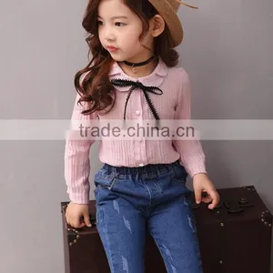Zm35709a Autumn New Style Blouse Designs Casual Girls Long Sleeve Shirts thumbnail-4