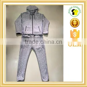 Mens Slub Tracksuit Plain Air Layer Tracksuit Gym Fitness Tracksuits thumbnail-1