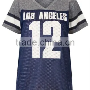 Custom Women Hollow on Baseball t Shirt Wholesale thumbnail-1