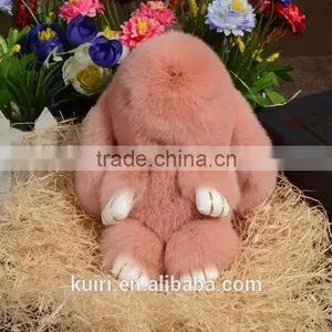Rex Rabbit Shape Dolls Bag Charms Fashion Girls Rabbit Fur Balls /rex Rabbit Fur Keychain thumbnail-4