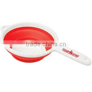 Collapsible Strainer - Folds Flat for Easy Storage, Silicone Strainer Strains Hot and Cold Foods Alike and Comes With Your Logo thumbnail-1