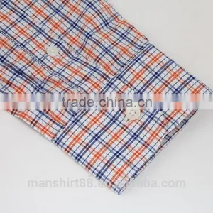 2017 Dress Shirt Design Mens Blouse Gingham Shirt thumbnail-3