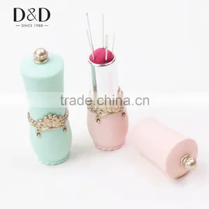 D&D New Portable 5pcs Handy Sewing Needles Lipstick Pin Cushion Sewing thumbnail-4