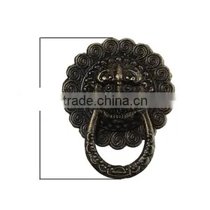 Antique Bronze Round Lion Face Pattern Carved Jewelry Wooden Box Pull Handle Dresser Drawer For Cabinet Door 23mm thumbnail-3