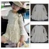 New Cute Baby Girls Kids Children Princess Dress Clothes Long Sleeve Lace Beige thumbnail-1