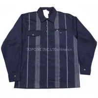 2014 New Fashion 100% Cotton Contrast Collar and Cuff Long Sleeve Spread Collar Men's Dress Shirt thumbnail-1