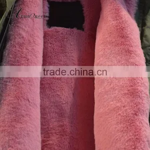 Pretty Comfortable Pink Fur Long Jacket Raccoon Big Fur Collar be Warm Winter Coats thumbnail-2