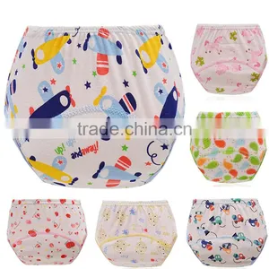 Hot Selling 7 Designs Leak-proof Baby Training Pants Full Printed Pure Cotton Baby Cloth Diaper thumbnail-1