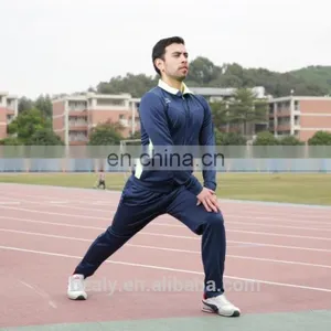 Healy Sportswear Training Sets Soccer Football Navy Blue Tracksuit Slim Men thumbnail-4