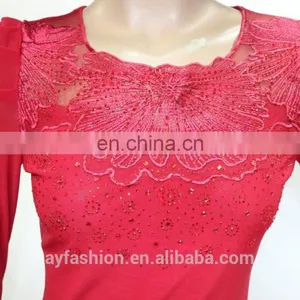 Wholesale New Lace Pattern Shirts Ladies Casual Long Sleeve Plain T-shirts Pictures thumbnail-5