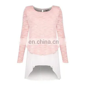 Muslim Layered Dip Hem Long Sleeve Sweater Blouse for Women Islamic Clothing thumbnail-6