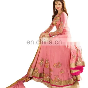 2017 Party Wear Anarkali Style Dress Material / Wedding Wear Semi-Stitched Anarkali Suits (anarkali Dresses) thumbnail-3