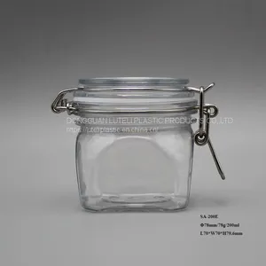 200ml Square PET Plastic Cosmetic Empty Jar and Bottle for Packing 200g Herbal Personal Skin Care Lotion or Face Cream thumbnail-2