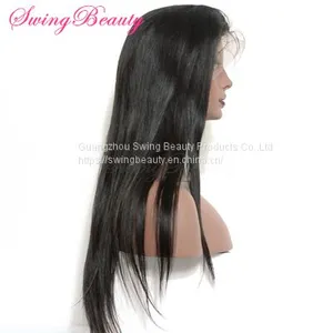 100% Natural Human Hair Wig Full Handmade Lace Wig Cap Straight Hairs thumbnail-2