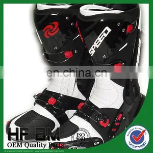 Good Price for Wholesale ! Mens Leather Motorcycle Racing Boots (Black,white,red) thumbnail-2