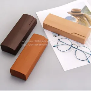 Handcrafted Unisex Glasses Case; Wood-striated Crush-resistant Eyeglasses Case thumbnail-2
